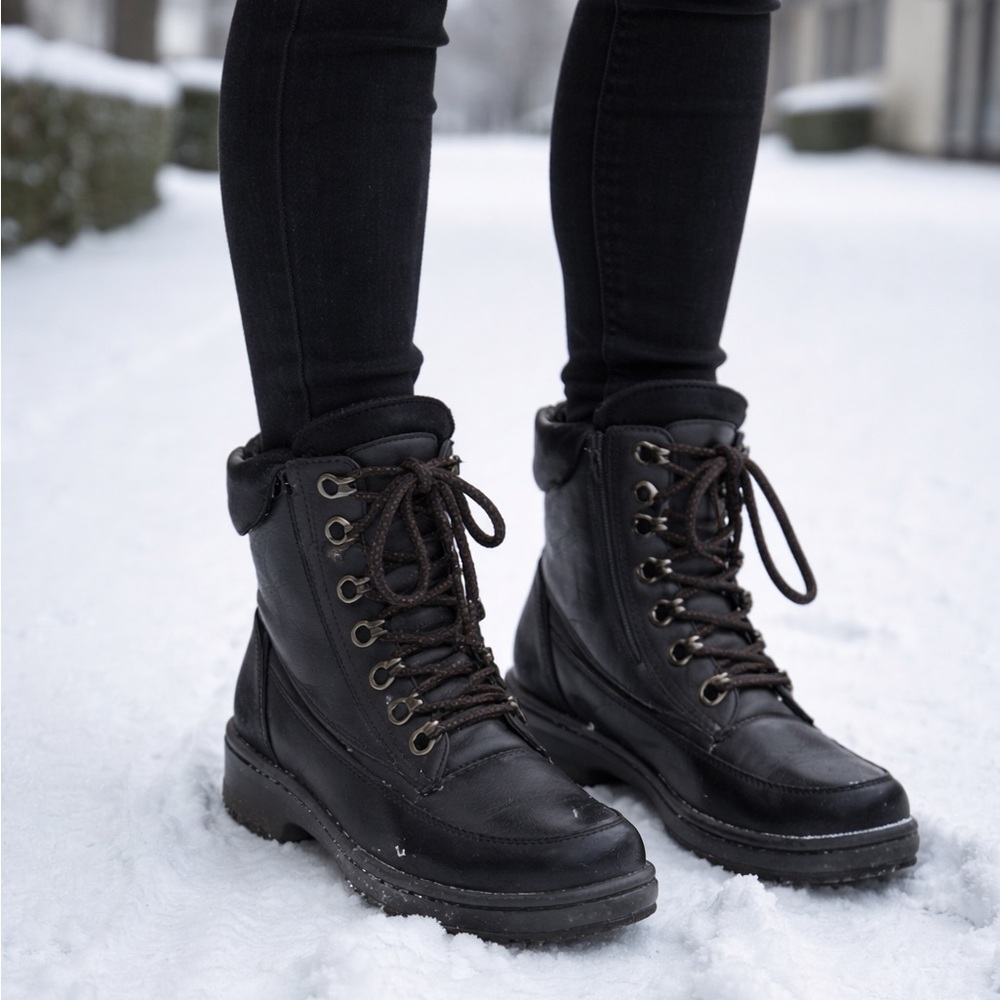 [6.5] Blondo Aquaprotect Black Winter Boots Women’s Lace-Up Zip Booties